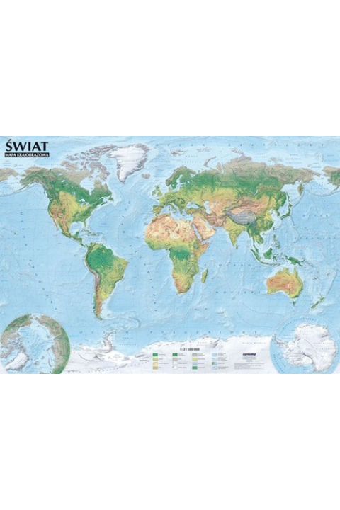 Świat Mapa polityczna i krajobrazowa tuba TaniaKsiazka pl