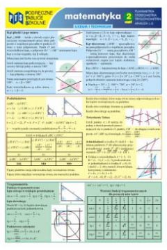 Podrczne Tablice Szkolne  / Matematyka LO, LP i T/cz 2 - planimetria, stereometria, trygonometria i cig dalszy analizy