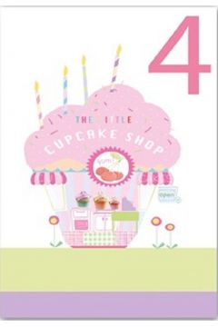 Karnet B6 brokat z kopert Urodziny 4 dziewczynka