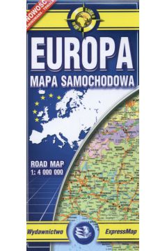 Europa laminowana mapa samochodowa  1:4 000 000