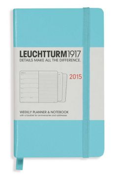 Kalendarz 2015 z notatnikiem Pocket Leuchtturm1917 tygodniowy turkusowy 144