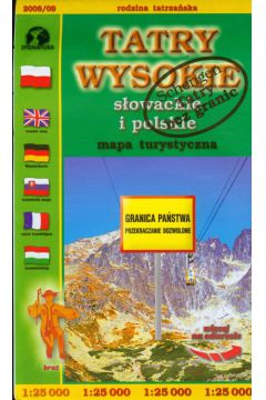 Tatry Wysokie sowackie i polskie mapa turystyczna 1: 25 000