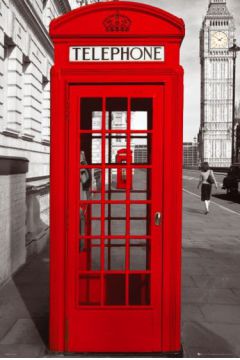 Londyn Czerwona Budka Telefoniczna - plakat 61x91,5 cm