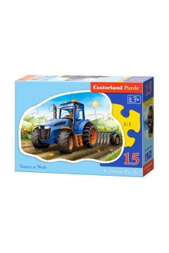 Puzzle 15 traktor w polu Castorland