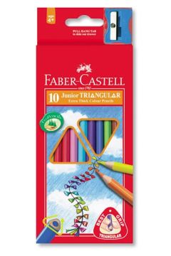 Faber-Castell Kredki Jumbo trjktne + temperwka 10 kolorw