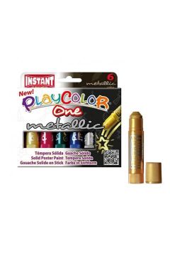 Farby w sztyfcie Playcolor Metallic 6 kolorw