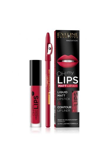 Eveline Cosmetics Oh My Lips Zestaw Do Makija U Ust Matowa Pomadka W