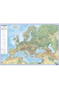 Europa mapa fizyczno-polityczna cienna