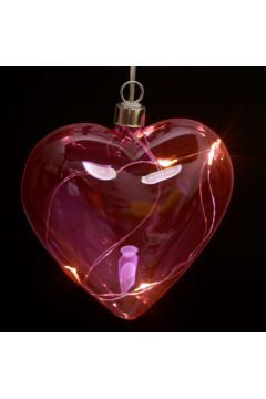 Przezroczyste szklane serce LED - mae