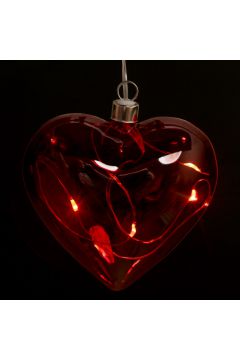 Przezroczyste szklane serce LED - mae