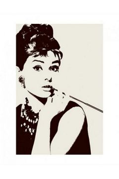 Audrey Hepburn Cigarello - plakat premium 40x50 cm