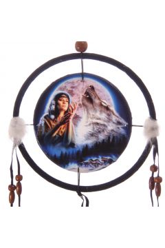 Indiaski apacz snw z nadrukiem kobiety i wilka - 16cm