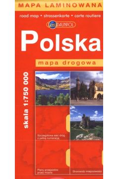 Polska. Laminowana mapa drogowa