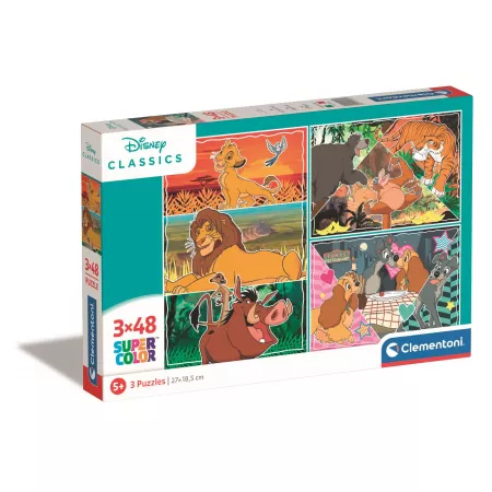 Puzzle 3x48 el. Maxi SuperColor. Disney Animals Clementoni