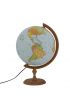 Globus polityczno fizyczny podwietlany drewniana stopka 32 cm
