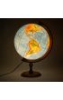 Globus polityczno fizyczny podwietlany drewniana stopka 32 cm