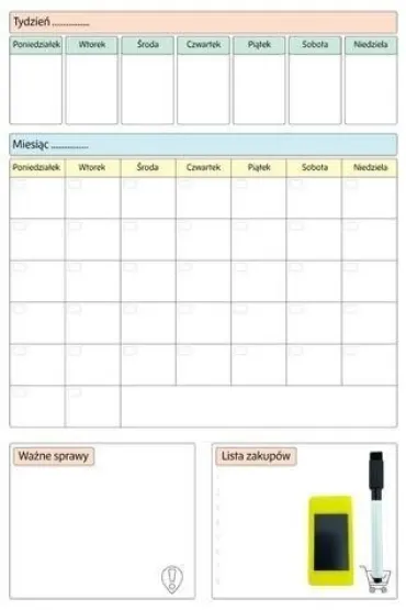 Sezona Planer magnetyczny sucho�cieralny 60x40cm