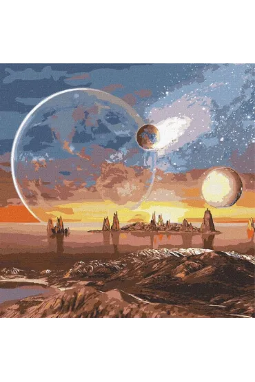 Ideyka Malowanie po numerach - Kosmiczna pustynia 50x50cm