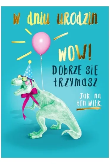 Kukartka Karnet B6 PP-2131 Urodziny dinozaur