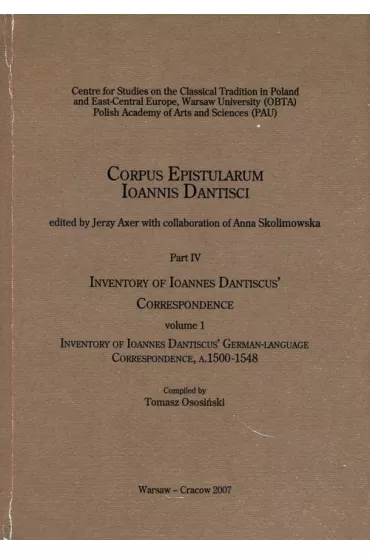 Corpus Epistularum part 4 vol 1