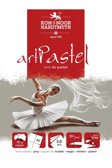 Koh-I-Noor Blok do pasteli Artpastel A5 szary 180 g 20 kartek