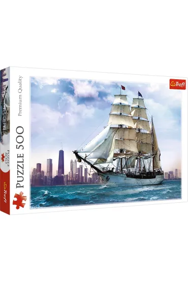 Puzzle 500 el. �aglowiec na tle Chicago Trefl