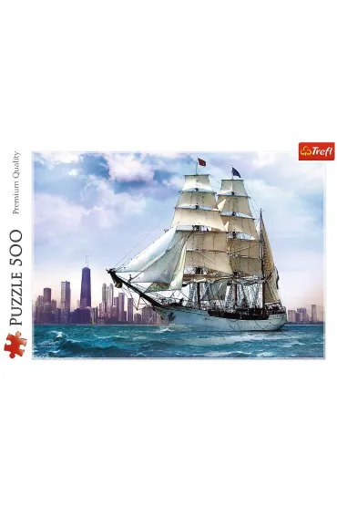 Puzzle 500 el. �aglowiec na tle Chicago Trefl