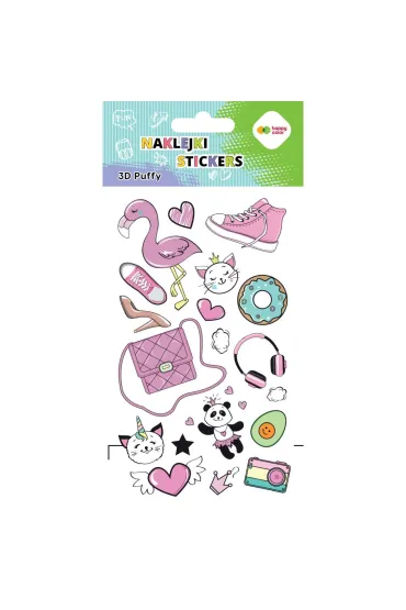 Happy Color Naklejki 3D PUFFY-Funky Pink 10x20cm