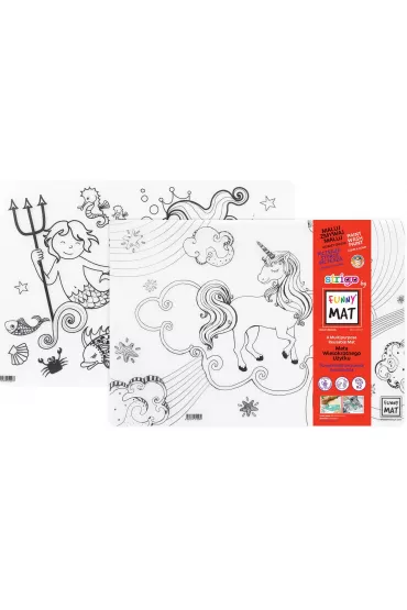 Funny Mat Transparent - Unicorn & Syreny. Mata do kolorowania wielokrotnego u�ytku Strigo