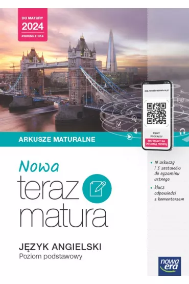 Nowa Teraz matura. J�zyk angielski. Arkusze maturalne Poziom podstawowy. Do matury 2024 - Zbigniew  Pokrzewi�ski, Katarzyna Niklewska, Nicholas  Rattenbury