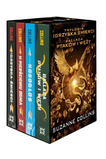 Pakiet Igrzyska mierci. Tomy 1-4: Igrzyska mierci, W piercieniu ognia, Kosogos, Ballada ptakw i wy - Suzanne Collins