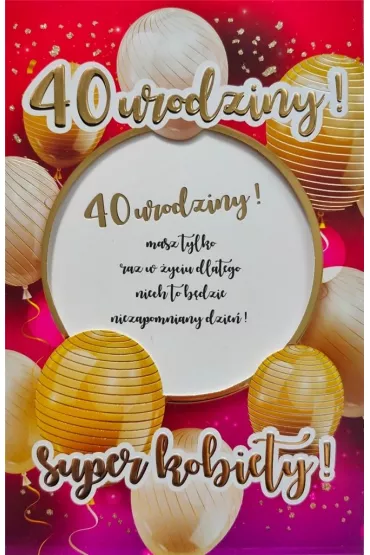 Yeku Karnet Urodziny 40 6K-024