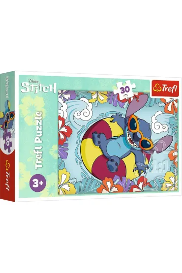 Pakiet dla przedszkolaka. Puzzle 30 el. Lilo&Stitch na wakacjach, O��wki z gumow� nak�adk� Disney Fashion Stitch 3 - Pakiety na nagrody