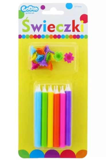 �wieczki urodzinowe T�cza 12 szt.