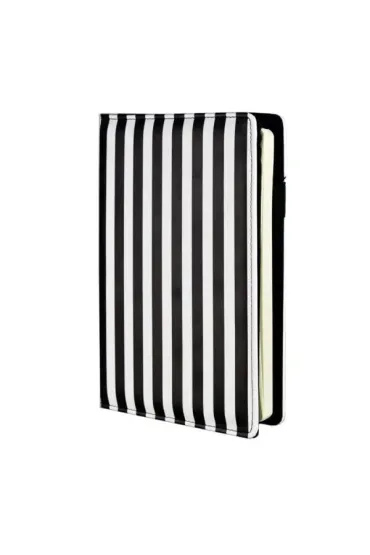 Drops Office Collection Planner 2026 dzienny A5 Print Stripes na gumk� w pasy czarno-bia�y