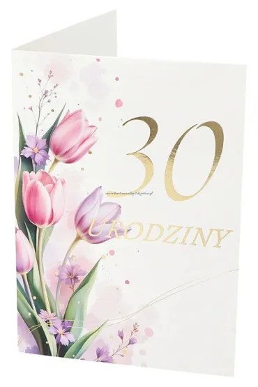 Karnet B6 30 Urodziny, kwiaty RU-011
