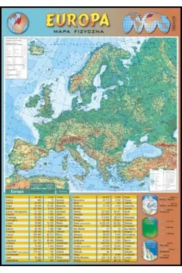 Europa mapa fizyczna