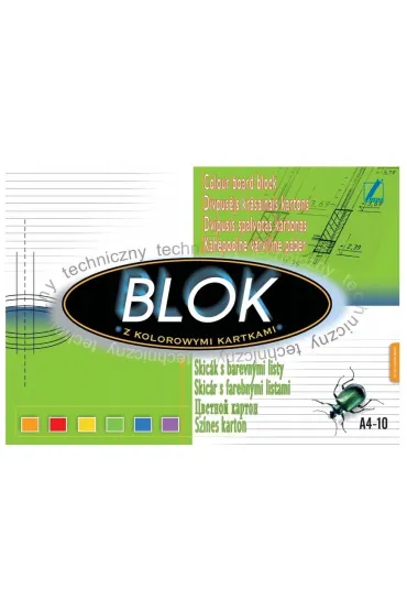 Kreska Blok techniczny z kolorowymi kartkami A-4/10