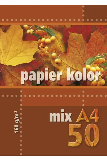 Kreska, papier kolorowy A4, 50 kartek, 160 g/m2, wielokolorowy