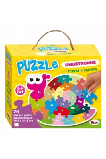 Puzzle dwustronne 26 el. Literki Wyrazy �limak Awm - Piotr Kozera