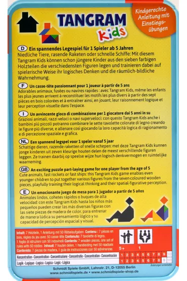 Gra Tangram dla dzieci w metalowej puszce Schmidt Spiele-Gry