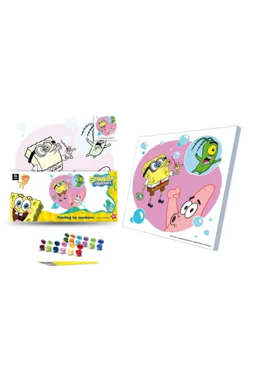 Qbee Malowanie po numerach 30x30cm SpongeBob