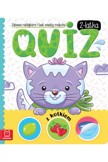 Zabawa naklejkami i test wiedzy malucha. Quiz 2-latka z kotkiem
