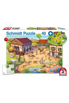 Puzzle 40 el. Farma + figurki zwierzt Schmidt