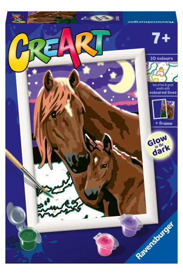 Malowanie po numerach CreArt - Konie o p�nocy Ravensburger