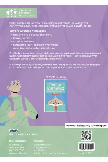 �wiczenia wyr�wnawcze dla dzieci z zaburzeniami rozwojowymi 12-15 lat - Zdzis�awa Or�owska-Popek, Halina Paw�owska-Jaro�