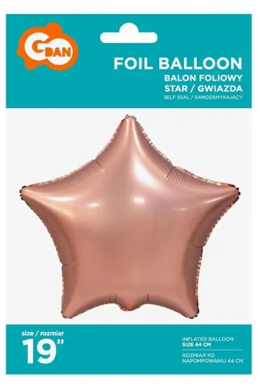 Godan Balon foliowy Gwiazda matowa r�owy 44cm