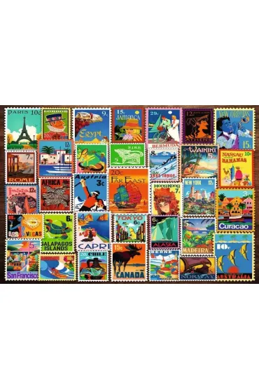 Puzzle 200 el. XL Znaczki pocztowe Ravensburger