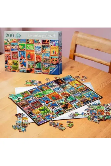 Puzzle 200 el. XL Znaczki pocztowe Ravensburger