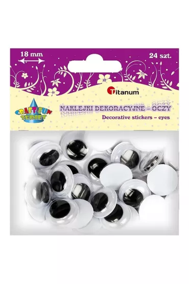 Titanum Oczy samoprzylepne bez rz�s okr�g�e 18 mm